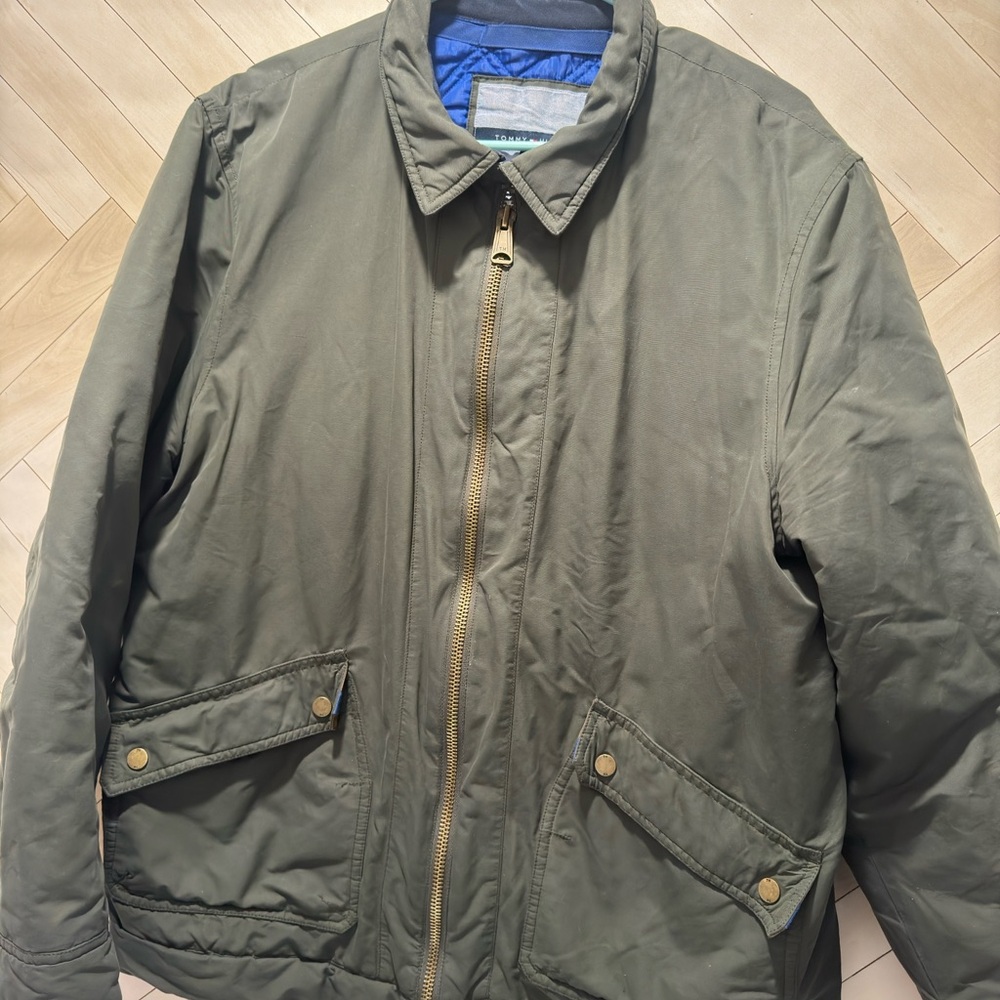 Tommy Hilfiger Olive Green Jacket with Blue Lining